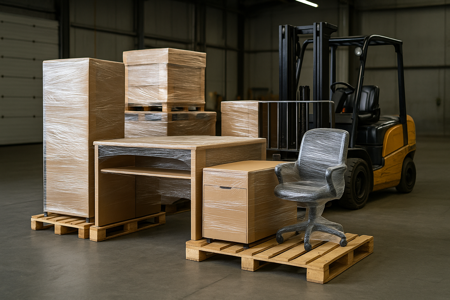 Logistiker prüft Sendung auf Palette